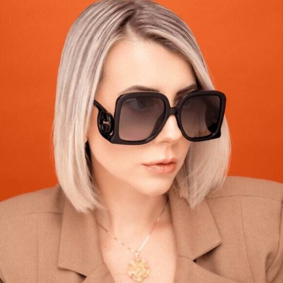 Gucci GG1326S 001 Sunglasses Black Square Frame, Grey Lenses main image 8